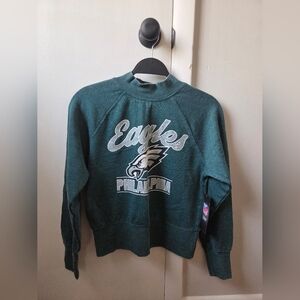 PHILADELPHIA EAGLES - MOCK NECK CROPPED SWEATSHIRT - WOMEN'S SIZE SMALL
